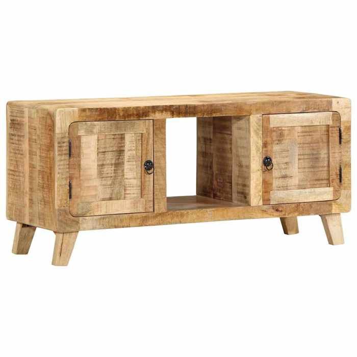 Meuble TV-Banc TV 105x46x32 cm bois massif de manguier brut 780175