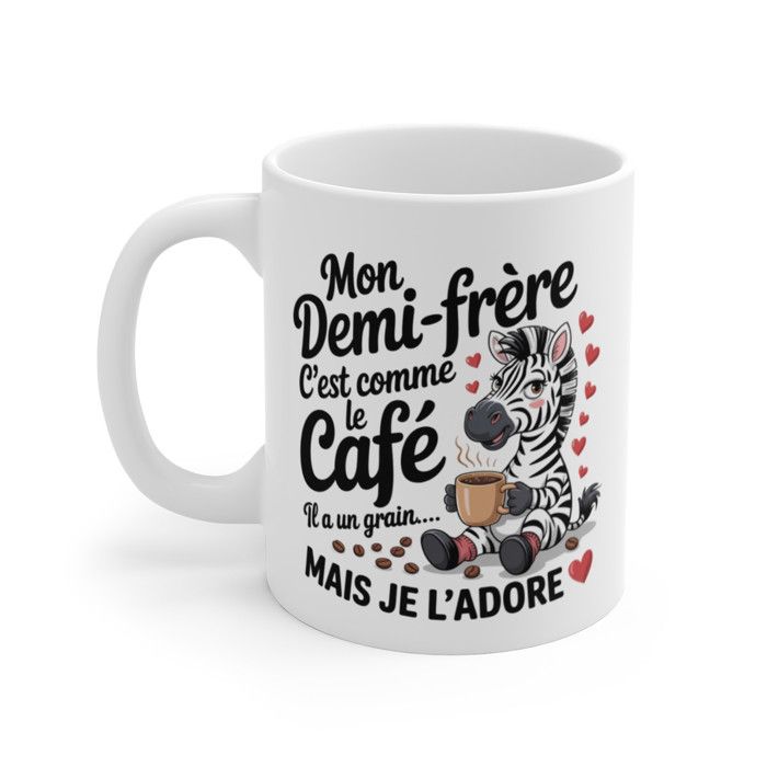 Mug Fun 'Frères Et Sœurs' - Tasse à Café 11 Oz - Cadeau Humour Noir Et Blanc