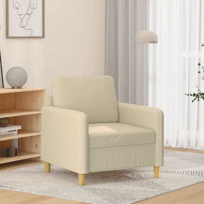 Chaise de canapé - SWEETY - Fauteuil - 1 personne - Crème 60 cm Tissu LV1136