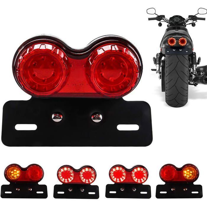 Clignotants Moto 3 En 1 LED – Feux Stop Intégrés, Couleur Ambre/blanc/rouge, 12V, Pour Harley Et Autres Motos - 4