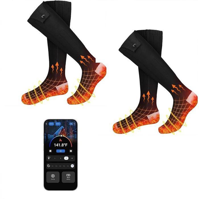 Chaussettes chauffantes pour homme femme, chaussettes électriques