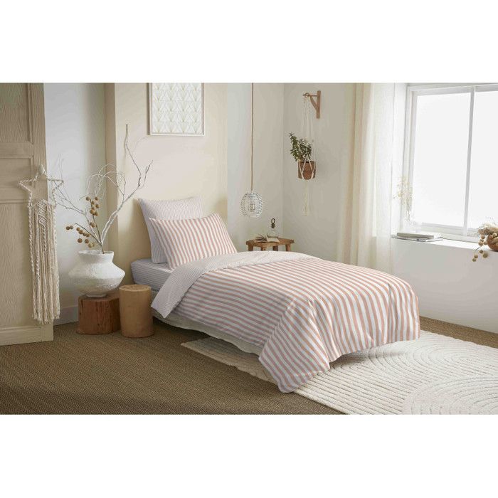 Pack complet housse de couette réversible Vanessa 4 pièces pour lit 90 x 190 Palerme Blush Pack complet housse de couette réversible Vanessa 4 pièces pour lit 90 x 190 Palerme Blush