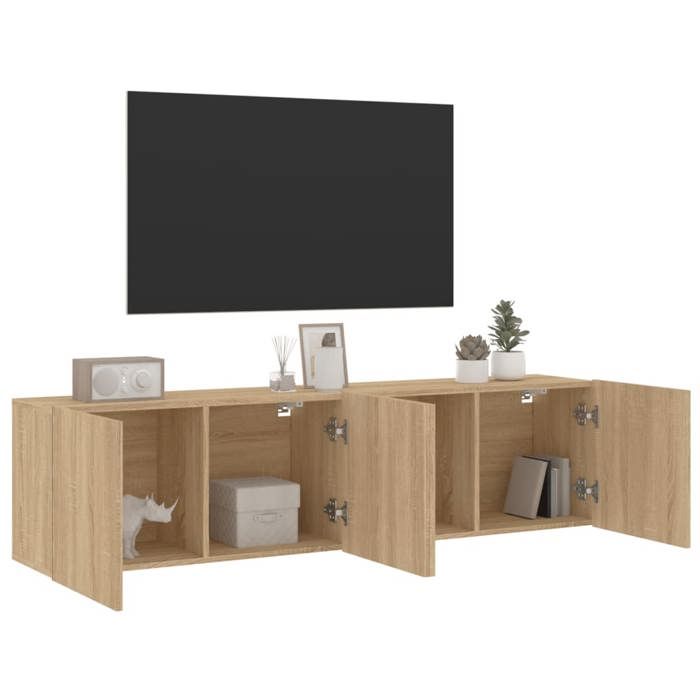 NEUF Armoires TV - Brun Meubles TV muraux 2 pcs - pour maison - chêne sonoma 80x30x41 cm TT1677