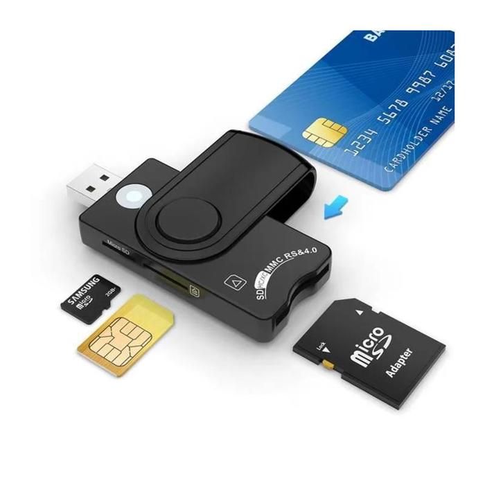 4 en 1 Lecteur Carte SIMMicro SD Puce pour DOD Accès Commun CAC/SIM/ID/IC Banque Compatible avec Windows/Vista