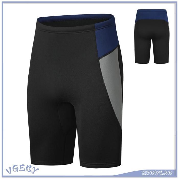 Duokon Shorts de plongée Short de plongée en néoprène 3MM pantalon chaud pour hommes Gris foncé XXL (39 37-51 18 pouces 7 27 oz)