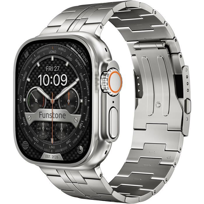 Bracelet Titane Noir Ultra-Léger pour Apple Watch Ultra 3 & 2 49mm Grade 5 DLC