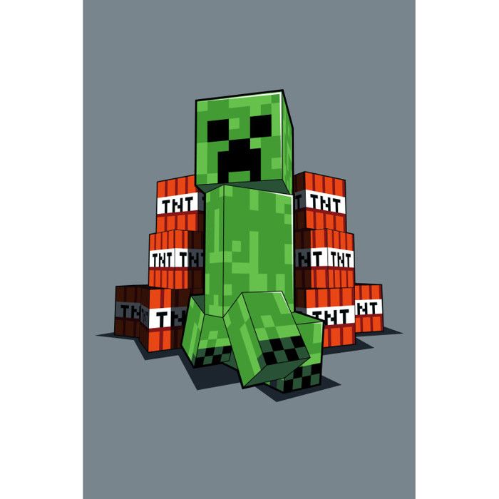 Comparer les prix de Plaids et couvertures - AC-Déco - Minecraft - Couverture polaire "Creeper et TNT" - 100 x 150 cm