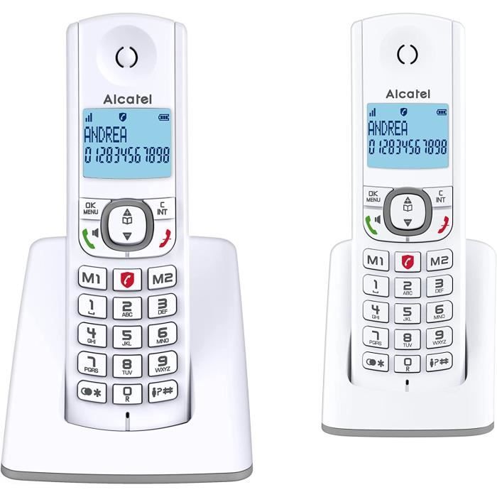 Téléphone fixe sans fil avec répondeur Alcatel XL785 Duo Blanc - Cdiscount  Téléphonie