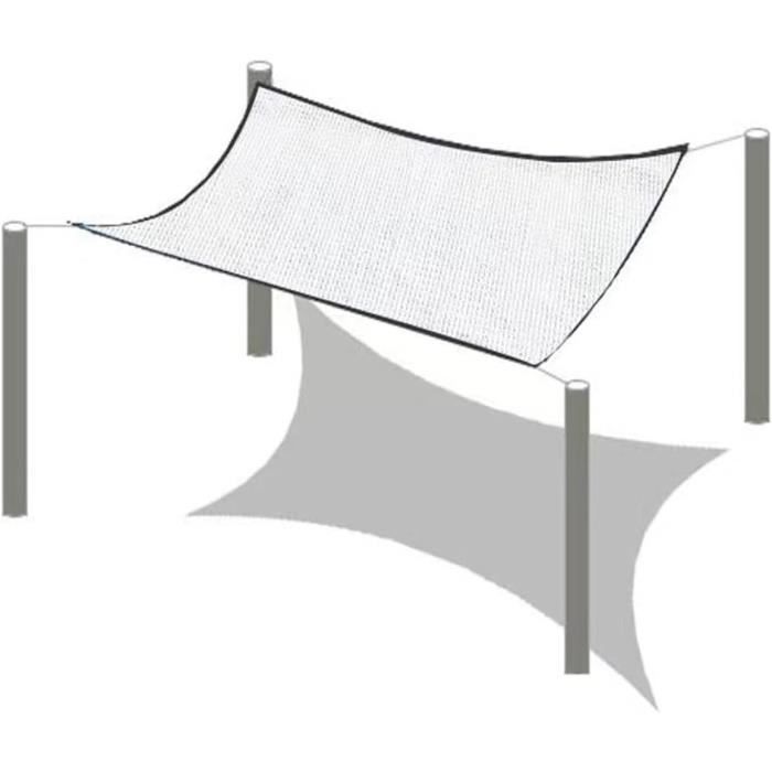 Filet D'Ombrage 55% Blanc 3x5m - Résistant UV Déchirures Toile Isolation Thermique