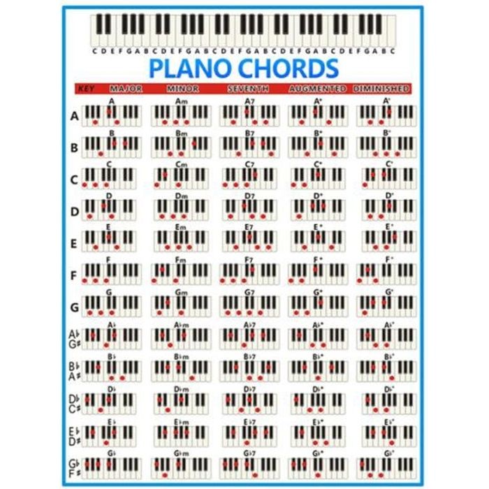 1 pc tableau d'accords de Piano léger professionnel Durable roman créatif  88 touches pour amateur de enfants étudiants PARTITION - Cdiscount  Instruments de musique