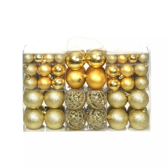 Ensemble de Boules de Noël Ornements - Marque - Modèle - Rouge - Plastique - Décoration de Noël