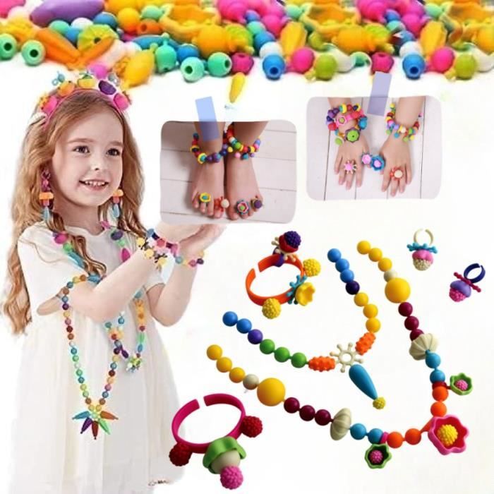 Jeu pour Fille, Kit Perles Bijoux Enfant, DIY Artisanat Création Bracelets  Colliers, Loisirs Creatifs Enfant Âgés De 3 À 10 Ans - Cdiscount Beaux-Arts  et Loisirs créatifs