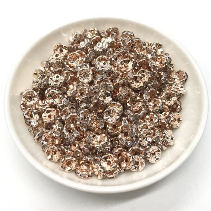 Weebee Lot De 100 Perles D'espacement Rondes En Cristal