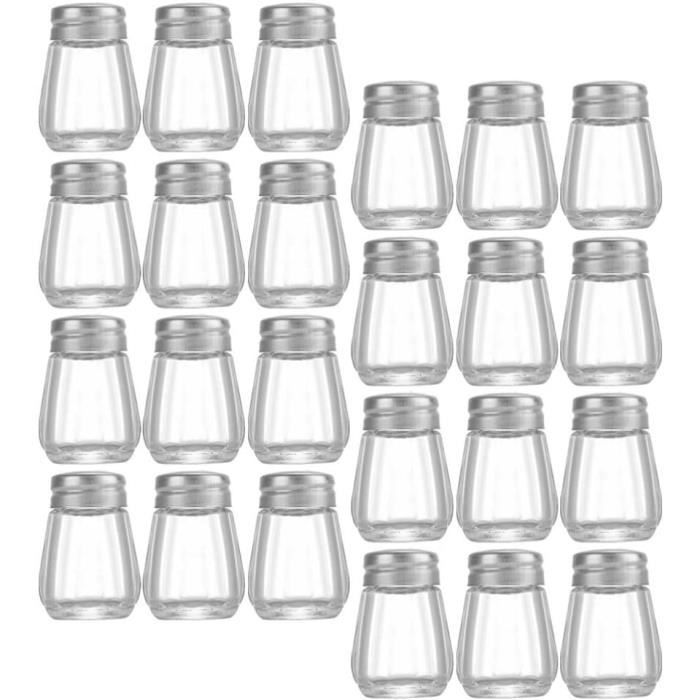 Salieres Salière Et Poivrière Ensemble De Verre 30Pcs Barbecue Assaisonnement Shaker Bocal En Verre Contenant
