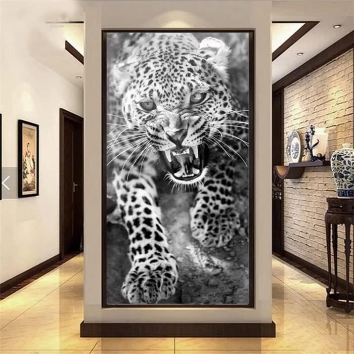 Broderie Diamant Grand Format Animaux Léopard Diamond Painting Grande