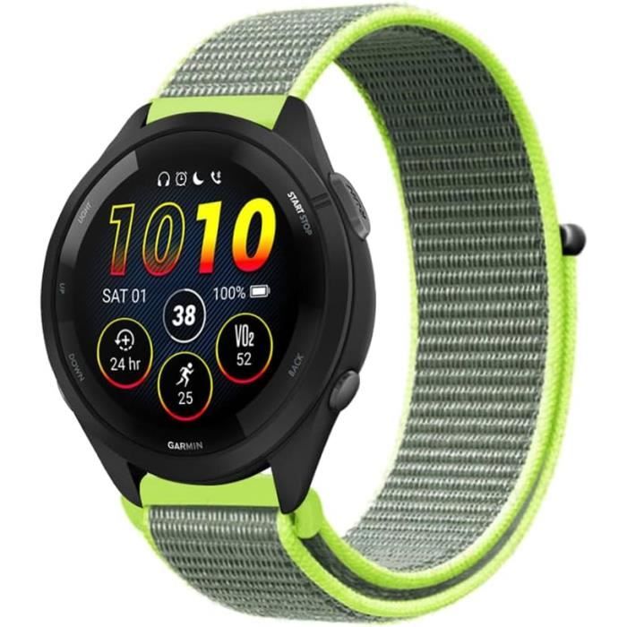 22Mm Bracelet Pour Garmin Forerunner 265-Forerunner 255-Forerunner 255  Music, Nylon Bracelet Pour Garmin Vivoactive 4-Garmin[u4061] Jaune, -  Achat/vente montre Neuf - Cdiscount