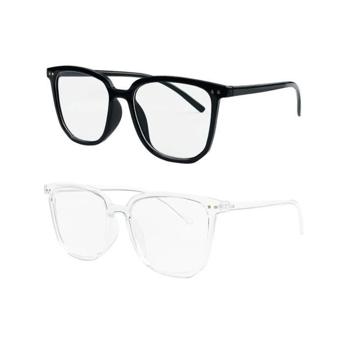 2 Paireslunettes Anti Lumiere Bleue Lunettes D ordinateur Anti Fatigue Lunette de Lecture con Monture Large Lunette de Repos Cdiscount Bijouterie