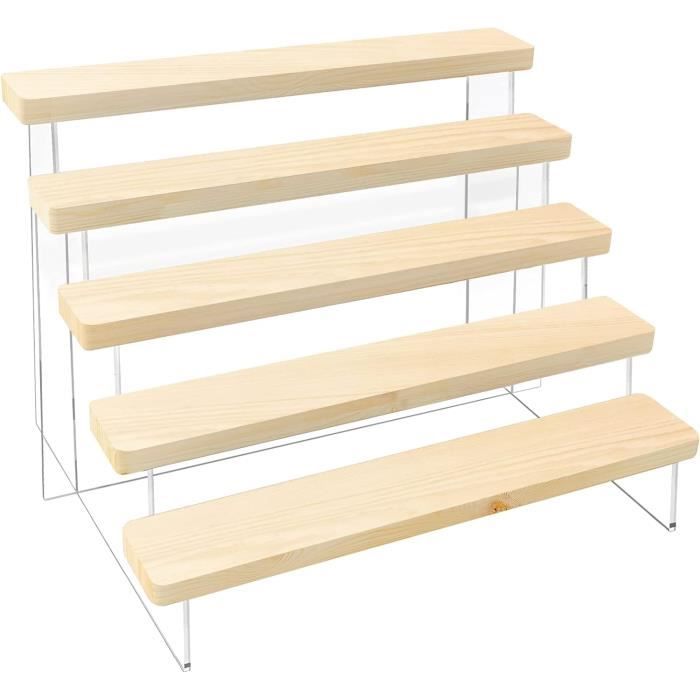 étagère Dés 5 Niveaux Nbeads Présentoir En Bois à 5 Niveaux En Acrylique, Étape Présentoir De Table Pour Parfum Et Collection D'Affichage Et Stockage Plateau De Dés