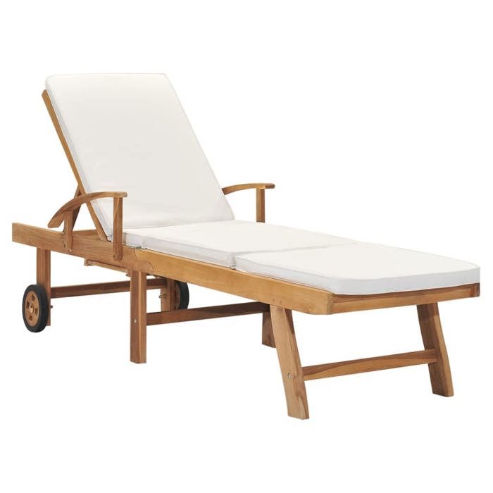 Helloshop26 Transat en teck avec coussin Bois - vue 2