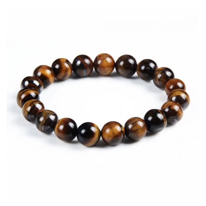 Bracelet - Lithothérapie - Oeil de Tigre naturel - 10mm - Protection - Confiance en soi