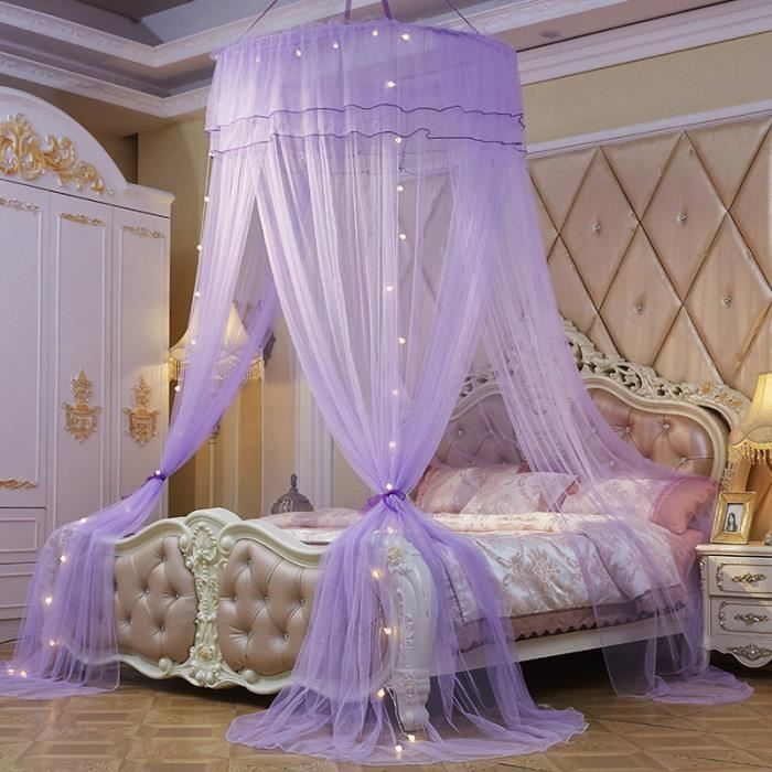 Moustiquaire Ciel De Lit Vintoney – Polyester 2,5 M De Haut, 0,6 M De Diamètre, Anti-Insectes Avec Kit Suspension Et Sac Voyage