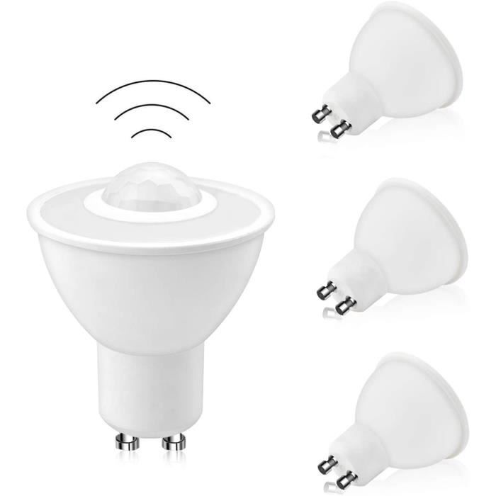 Lot de 4 Ampoules à Détecteur de Mouvement GU10 5W Ampoule LED Activée