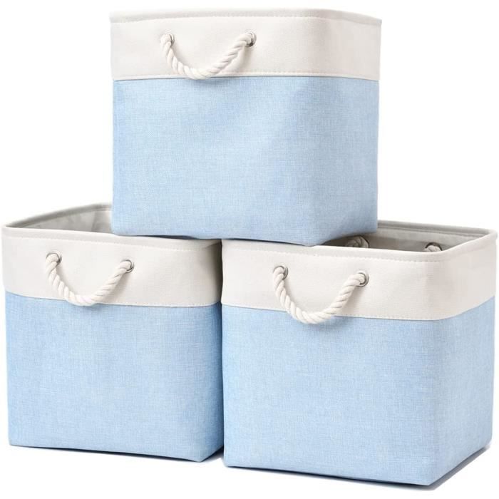 Set De 3 Boîtes De Rangement En Tissu Gris Foncé 45x25x18cm - Organisateurs Placard Et Vêtements