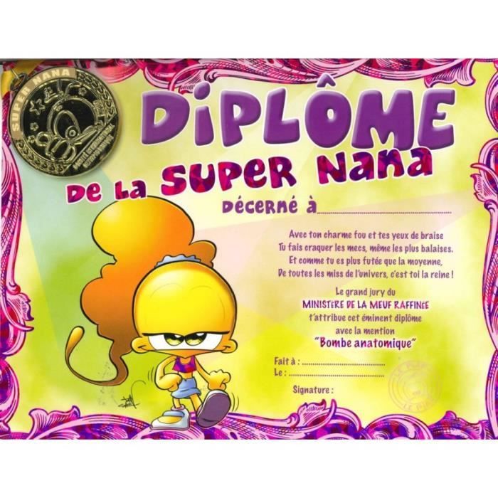 Diplome de la Super Nana - Cdiscount Jeux - Jouets