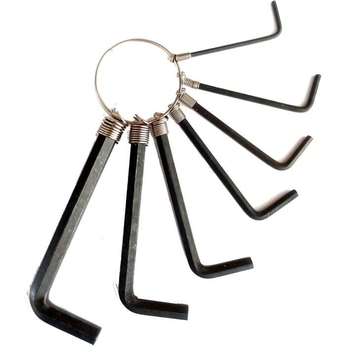 Jeu de 7 clés Allen compactes avec anneau pratique de 1,5 mm à 6 mm,norme  métrique.[~167] - Cdiscount Bricolage