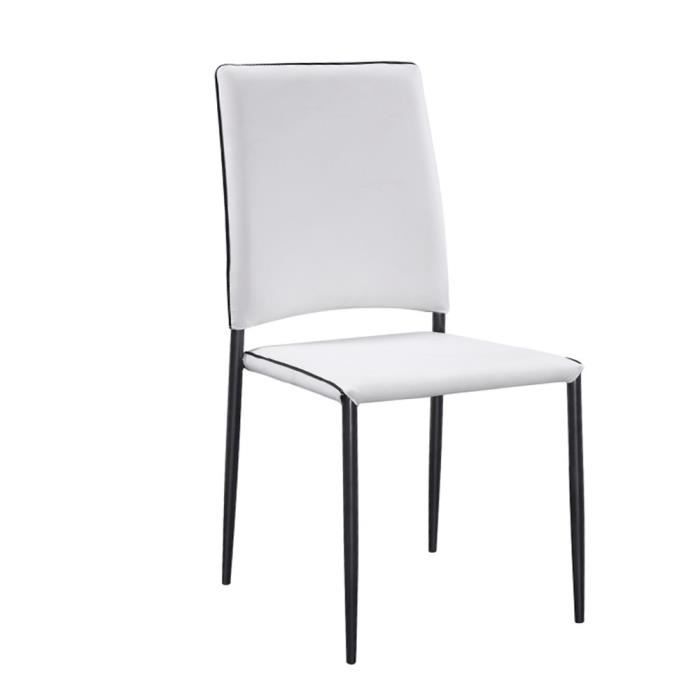 Chaise salle à manger blanche - Tudelia - DESIGNETSAMAISON - Cdiscount