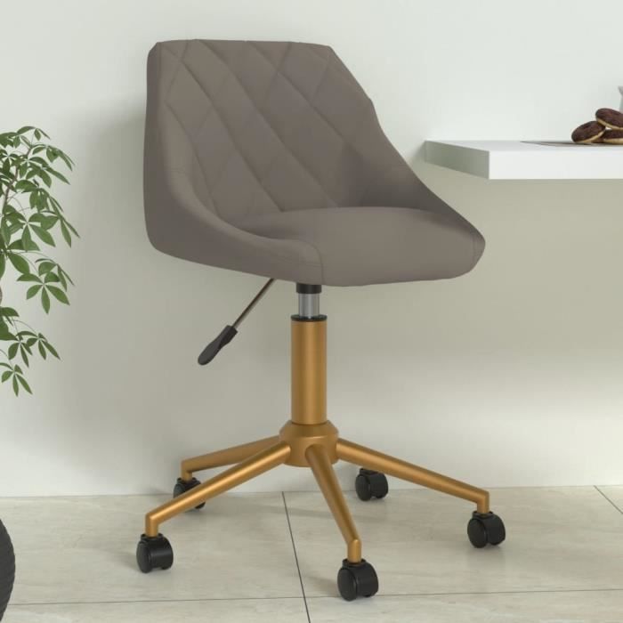 jili* fauteuil de bureau scandinave réglables hauteur gris clair velours[4443]