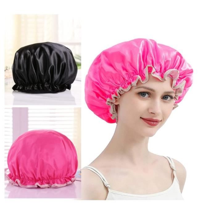 Bonnet De Nuit En Satin - Lot De 2 - Ajustable Large Bande - Pour Protéger Les Cheveux Pendant Le Sommeil