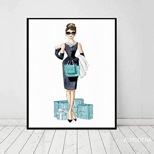 Diamond Painting Kit 5D Audrey Hepburn 30x40cm - Quadro Con Perline Per Adulti E Bambini, Fai Da Te - 2