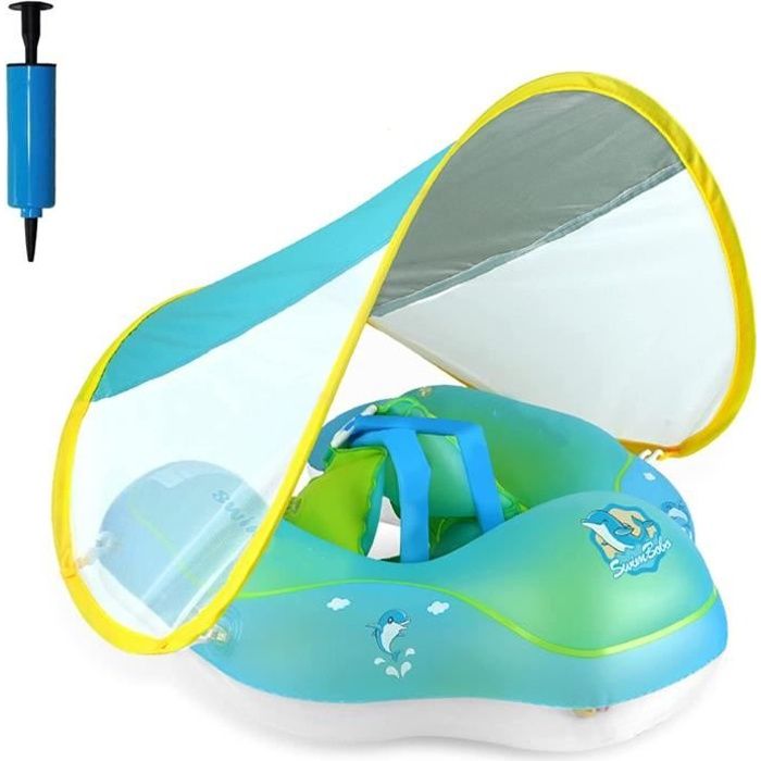 Oziral Bouée Bébé avec Pare-Soleil Amovibles UPF50+, avec Clochette, Bouee Bebe Convient aux Enfants de 6 Mois à 3 Ans. Piscine Gonflable Bébé