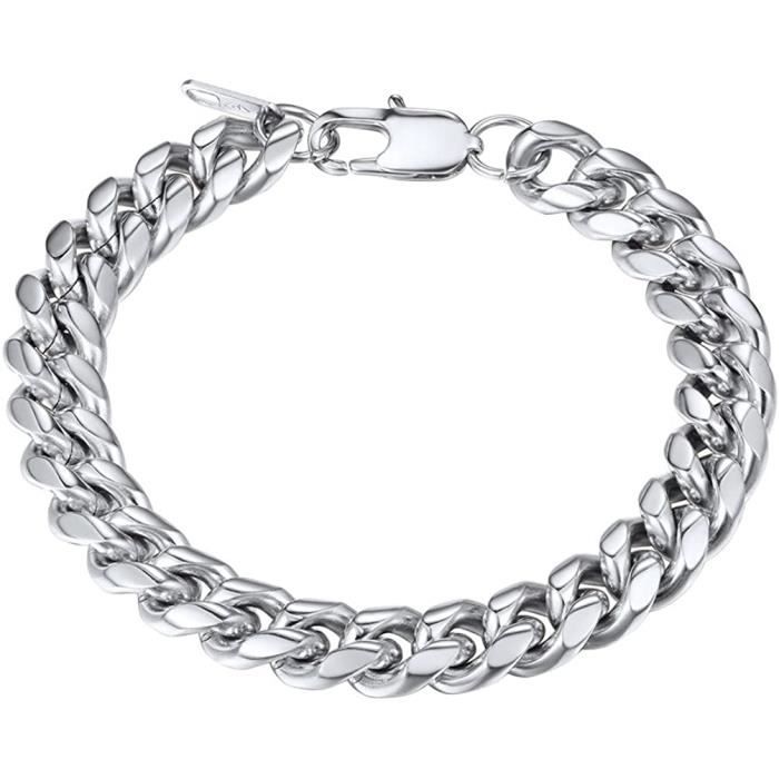 Collier Bracelet Homme PROSTEEL Maille Gourmette en Acier Plaque Or Couleur Noir Achat Vente bracelet gourmette Collier Bracelet Homme PROSTEEL Maille Gourmette en Acier Plaque Or Couleur Noir Mixte A...