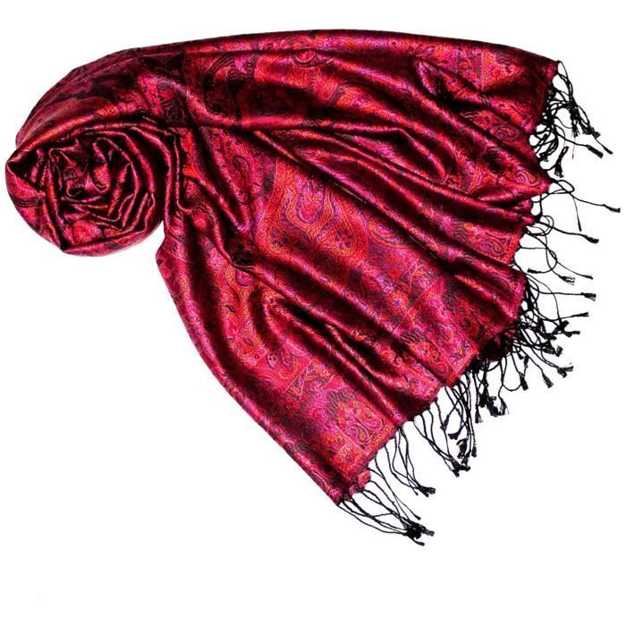 LORENZO CANA Imprimé Cachemire Pashmina Femme bleu