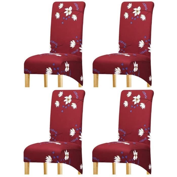 Lot De 4 Housses De Chaise Scandinaves Extensibles – Tissu Jacquard élastique, Protection Anti-taches