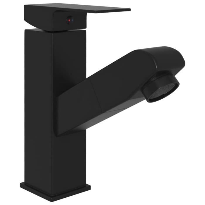 Vidaxl Robinet lavabo rétractable Noir - vue 2