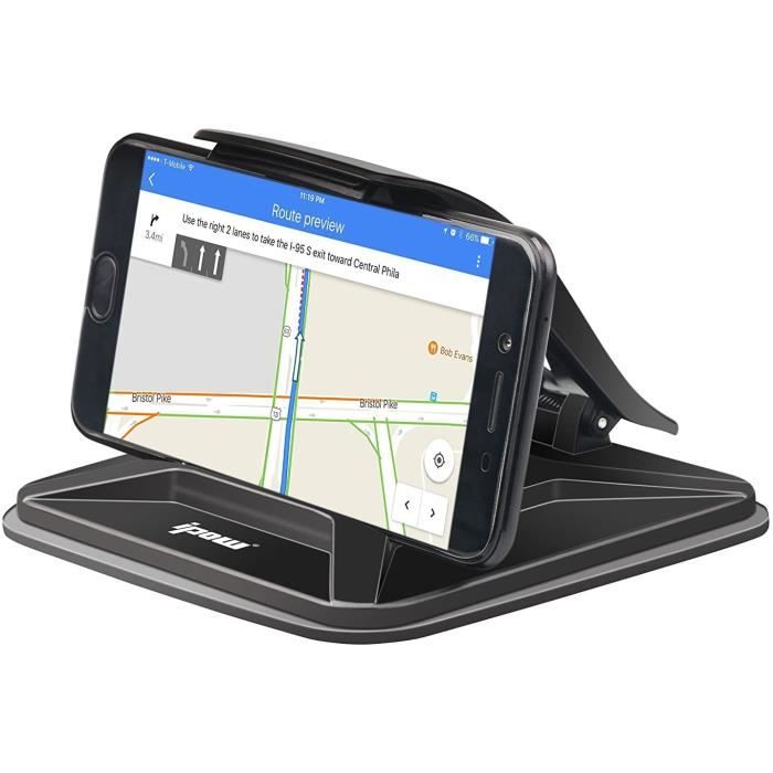 GPS AUTO ipow Support Téléphone Voiture Universel avec Pince,Tapis
