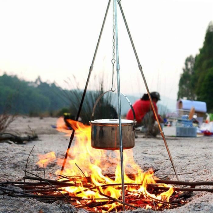 Pliable Métal de rechange barbecue Trépied suspendu pour Camping pique-nique