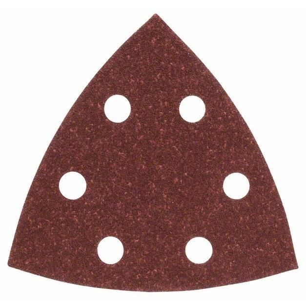 Jeu de 5 feuilles abrasives Delta de grain 80 Bosch 2609256A50 - vue 2