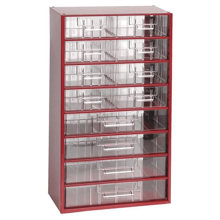 casier de rangement pour vis bloc tiroirs hxlxp 551 x 306 x 155 mm 12 compartiments rouge carmin certeo bloc tiroirs cdiscount maison