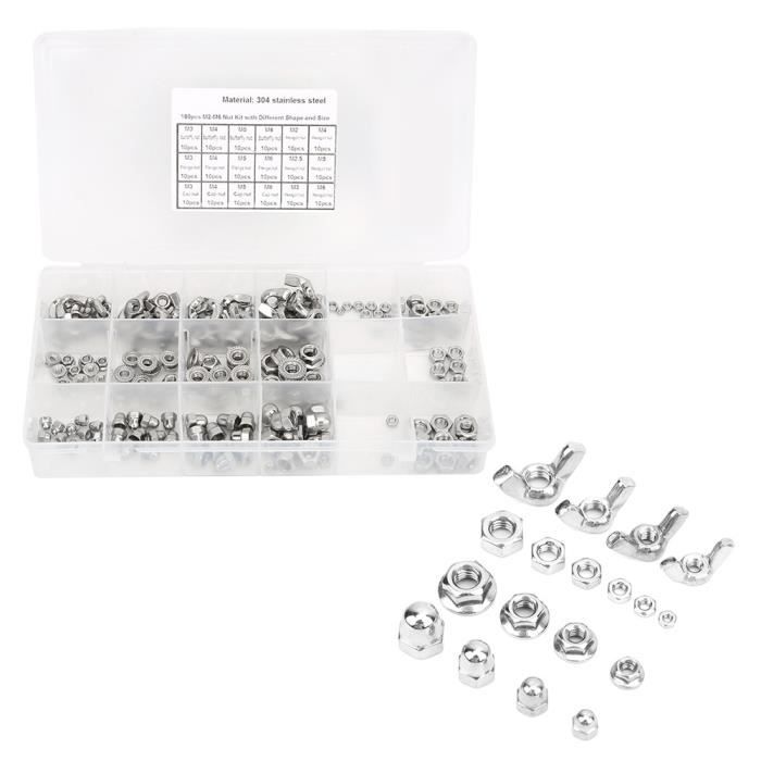 Lot De 100 écrous Hexagonaux M5 En Acier Inoxydable - Grade 5 - Pour Boulons à Tête Hexagonale
