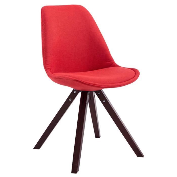 Chaise Toulouse tissu piétement en forme carrée , RougeCappuccino