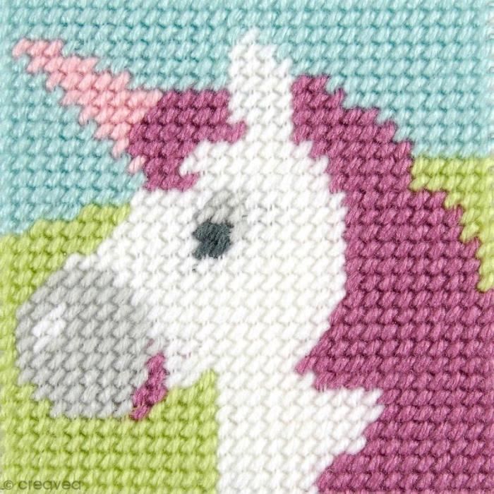 Kit canevas pour enfant - La licorne Kit créatif broderie canevas