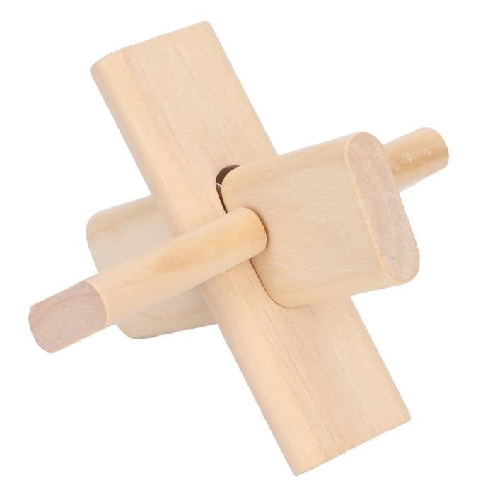 Casse-Tête Luban Lock En Bois – Forme Tonneau 5,8 Cm – Puzzle Traditionnel Chinois – Stimule Logique Et Concentration – Dès 8 Ans
