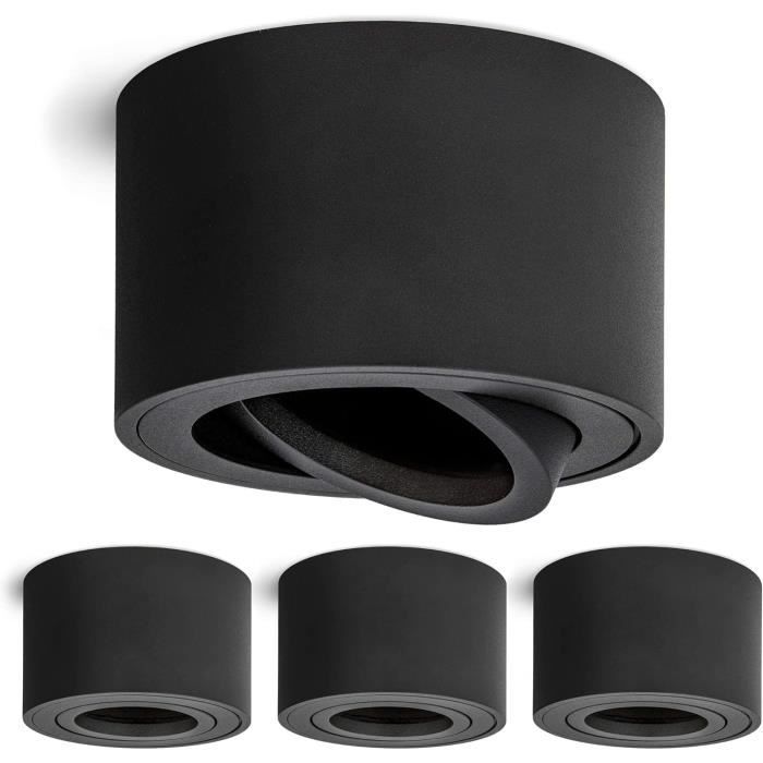 Smol - Lot De 4 Spots Encastrables - Ultra-Plats, Orientables, En Noir