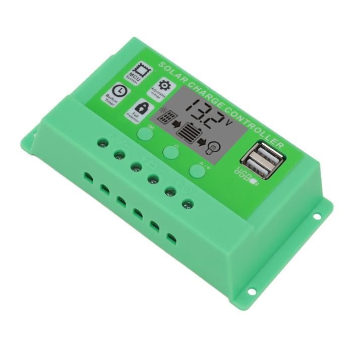 EJ.life PV Solar Controller, PWM Solar Charge Controller Multi Protection LCD for Residential