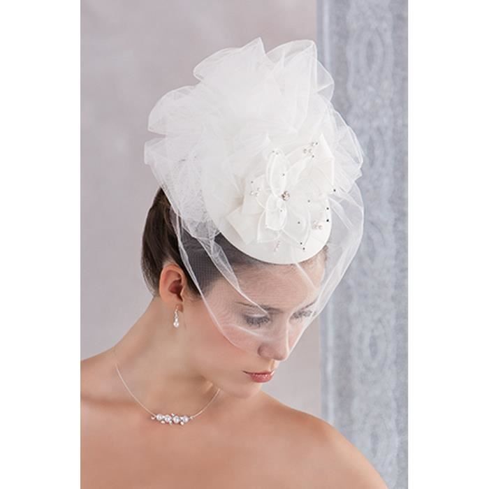 Bibi Blanc Avec Voilette Pour Mariage Blanc Blanc Achat
