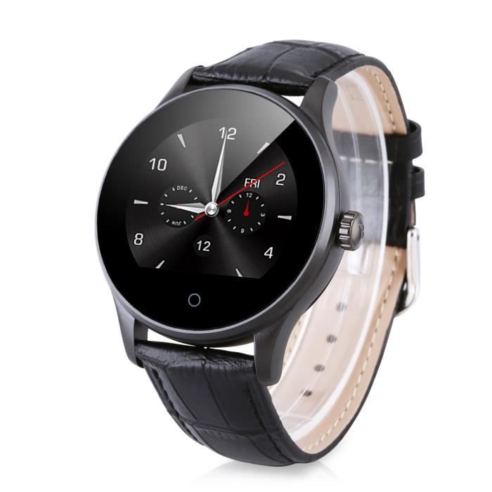 Excelvan K88H Montre Smart Rappel d appels SMS Moniteur Sommeil Pedometre Bluetooth IP54 pour Android iOS Noir Cdiscount Telephonie
